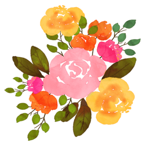 Runder Blumenstrauss Pastell Pink Orange